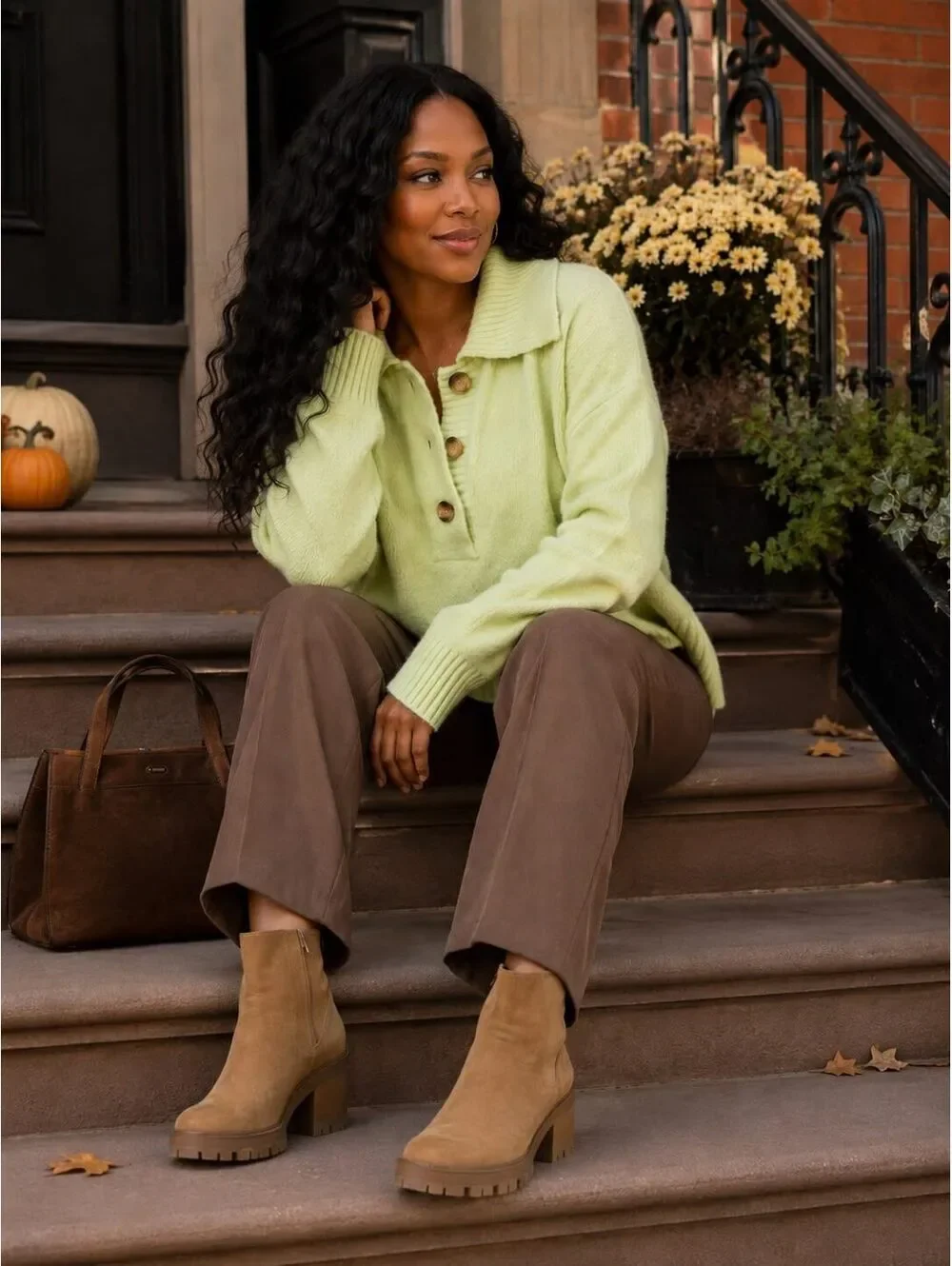 NWT Free People Matcha Melange Lime Green Knit Sweater Size XL